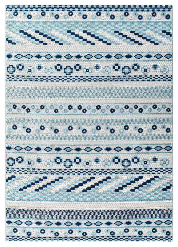 Vintage Abstract Geometric Lattice 5x8 Indoor and Outdoor Area Rug