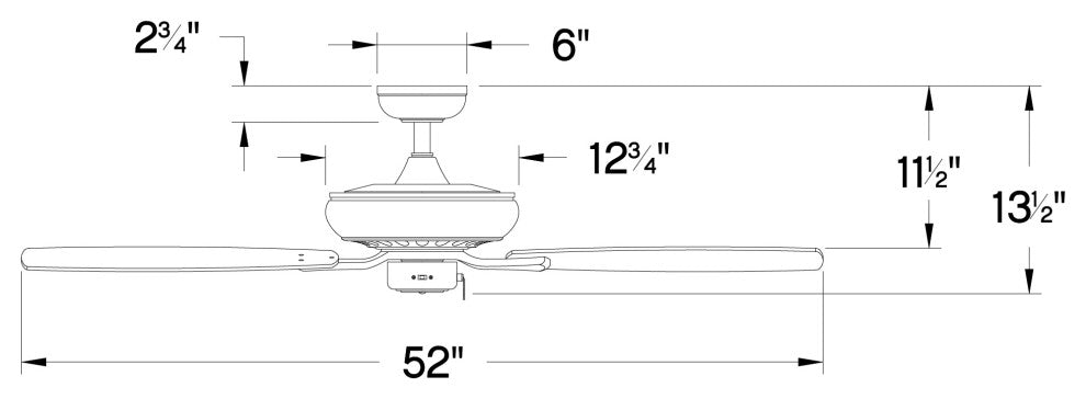 Hinkley Highland 52" Fan, Matte Black