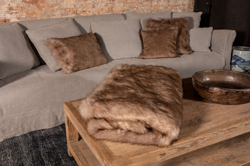 LUZIO Sable Vegan Faux Fur Rug/Throw 63x98.4