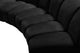 Infinity Channel Tufted Velvet Modular Chair, Black, 5 Piece