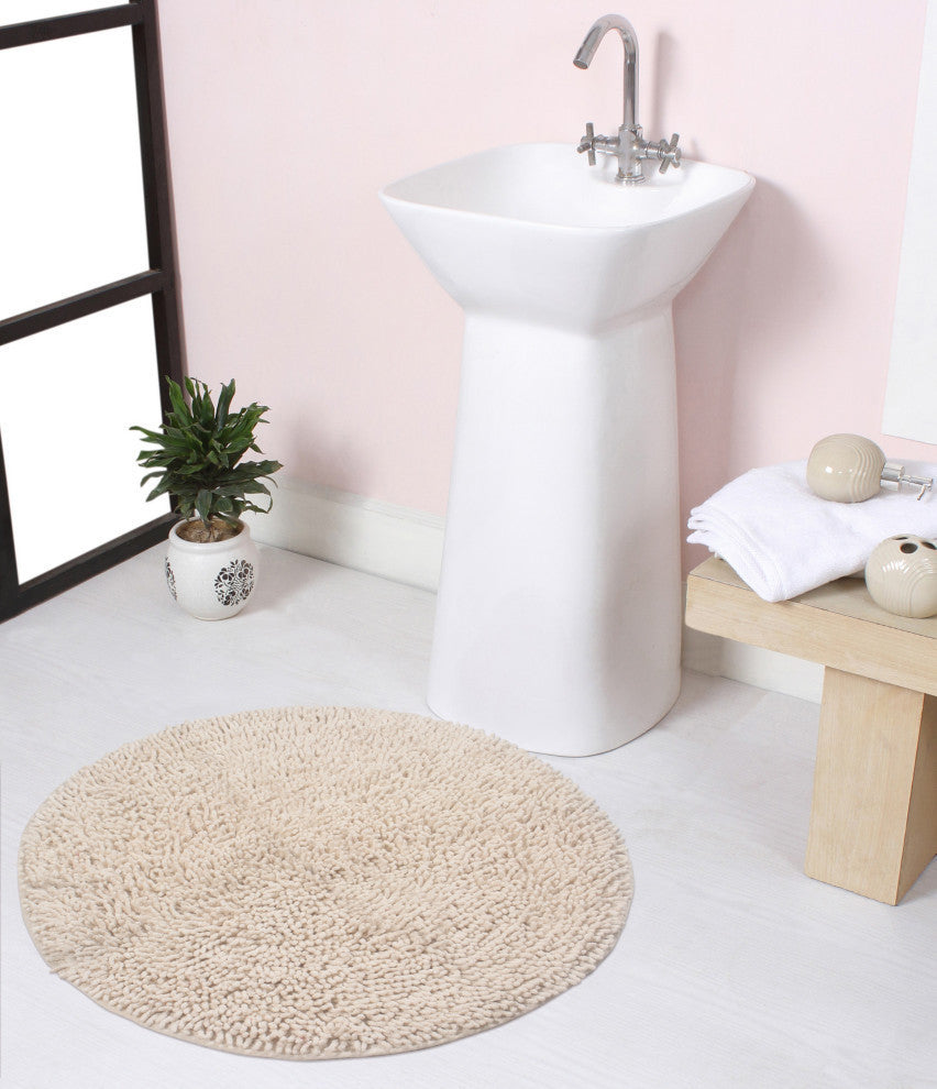 Fantasia Bath Rug Bath Rugs Set, 28" Round, Ivory