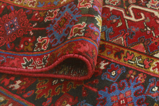Fine Vintage Heriz Leia Red/Charcoal Runner, 7'7 x 10'0