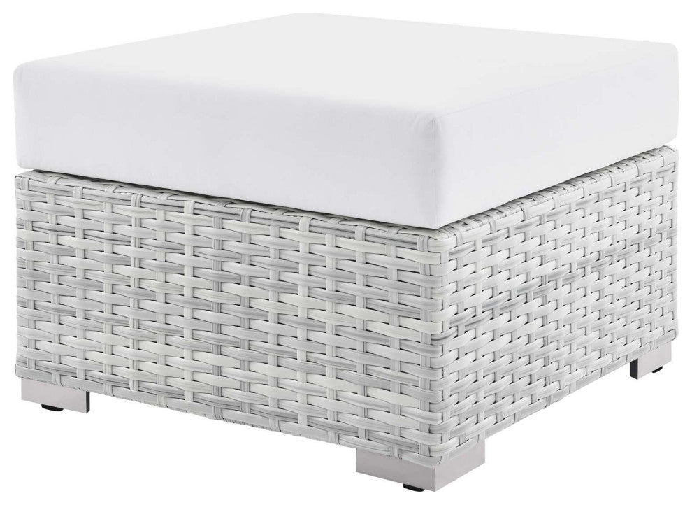 Lounge Sectional Sofa Chair Set, Rattan, Wicker, Gray White, Outdoor