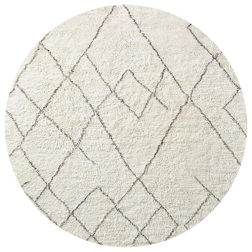 Ahgly Company Indoor Round Mid-Century Modern Area Rugs, 7' Round