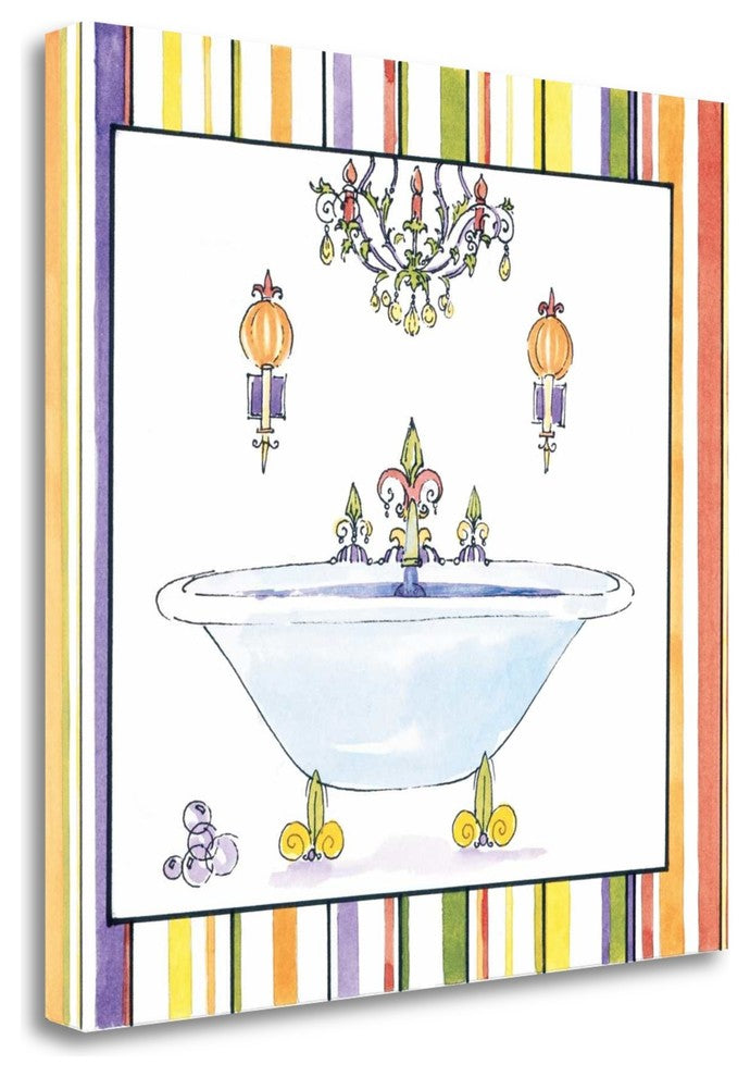 "Striped Bath I" By Liz Jardine, Giclee Print on Gallery Wrap Canvas