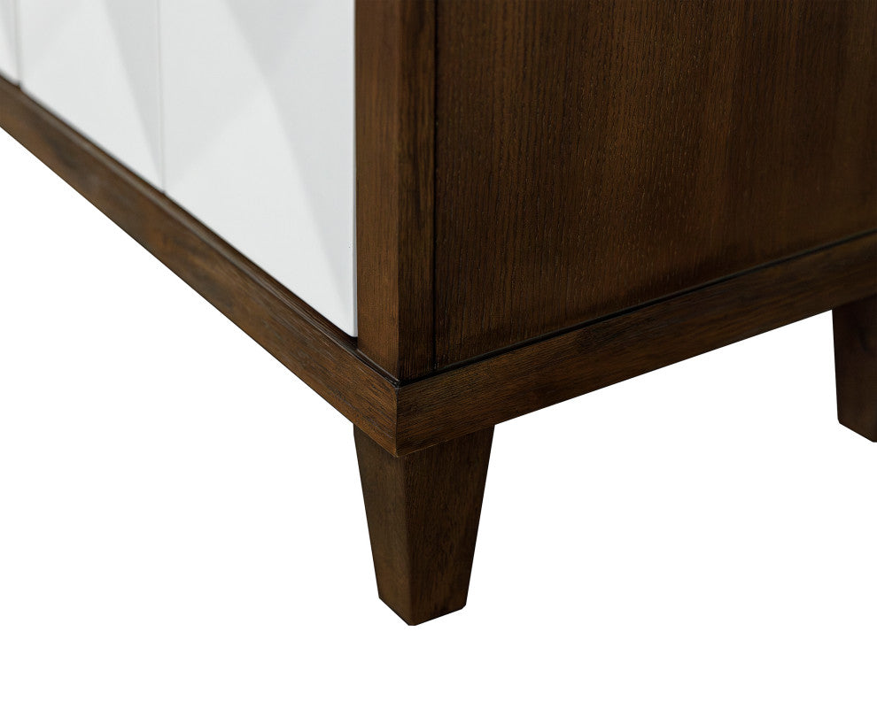 Modern Wood 70" Console With With doors, TV Stand, Fully Assembled, Brown