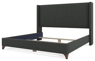 Nativa Interiors Megan Classic Plain Upholstered Bed, Charcoal, King