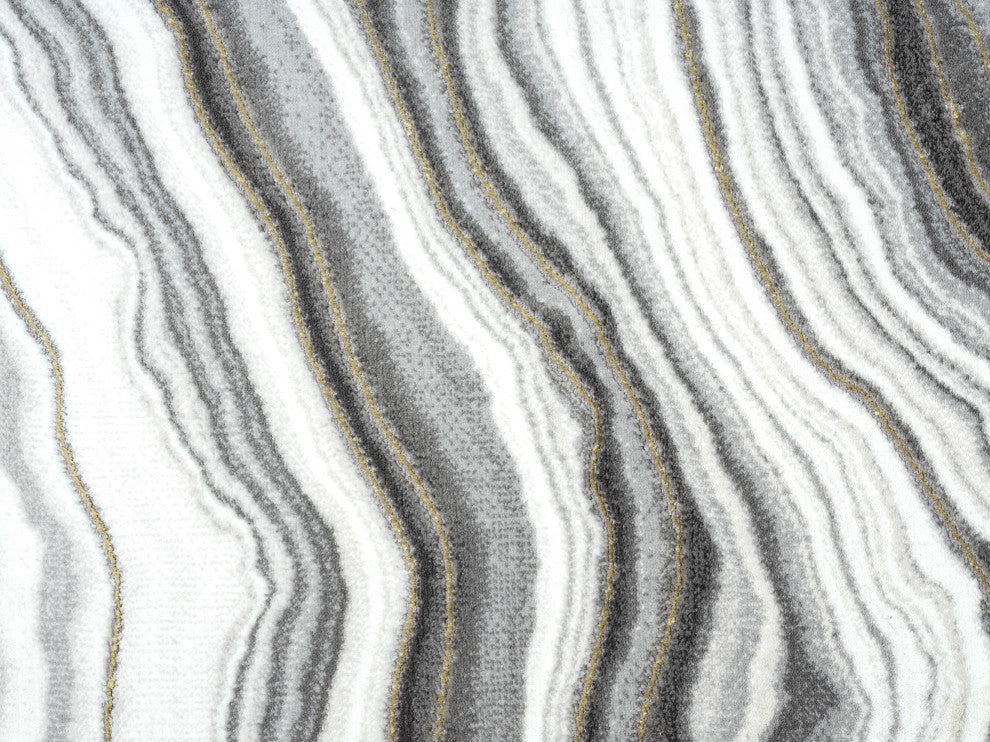 Abani Luna LUN220A Contemporary Grey and Gold Granite Area Rug