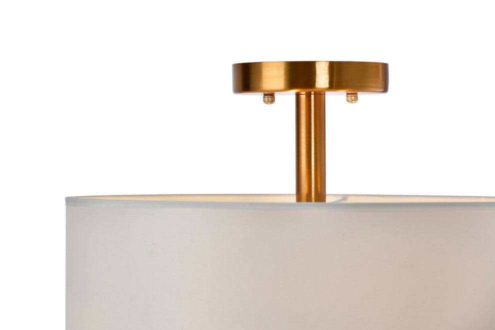 Lazzur Herault 3 Light 16" Brushed Gold Semi-Flush Mount Ceiling Light