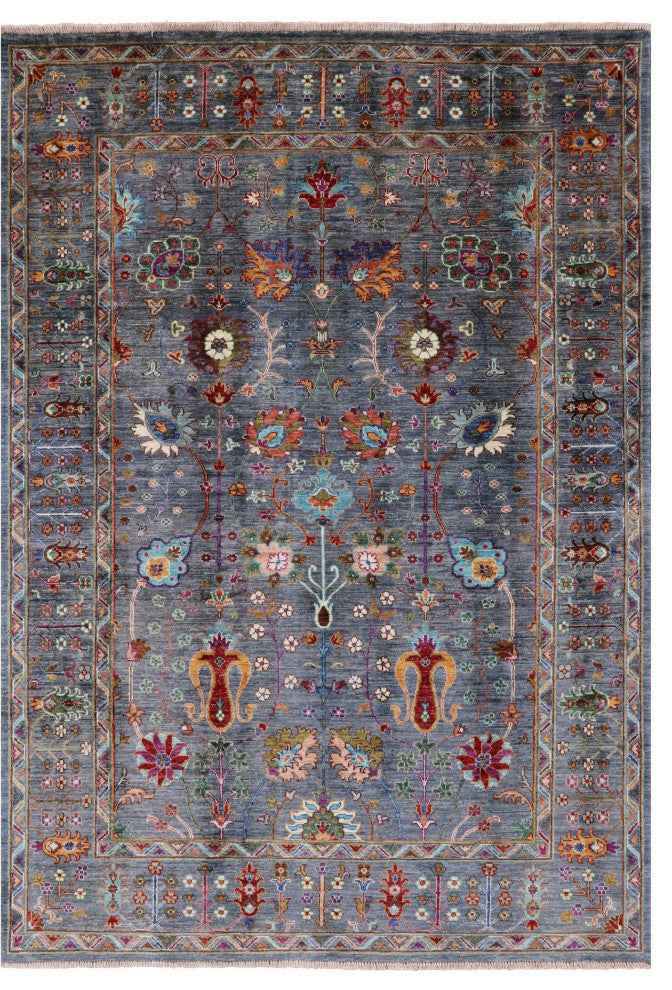 5' 5" X 7' 9" Persian Tabriz Hand Knotted Wool Rug - Q12175