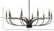 Monterey Uplight 10-Light Chandelier, Matte Black & Painted Distressed Wood-look