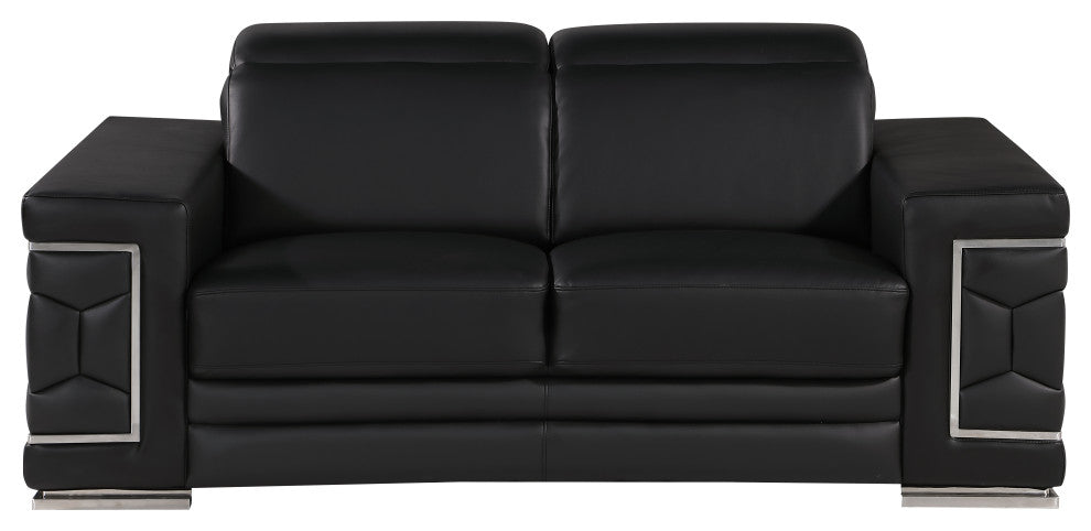 Oliver Genuine Loveseat, Black