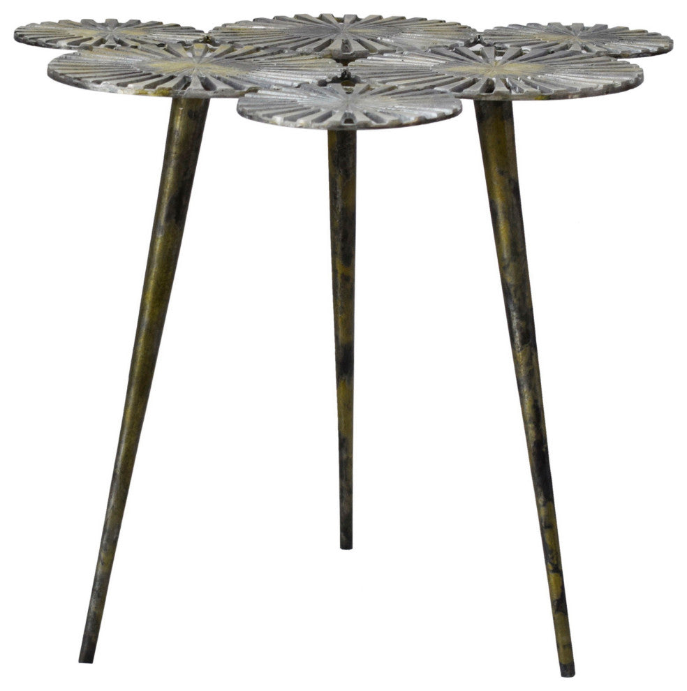 Industrial Flora Accent Table Antique Gold - Gold
