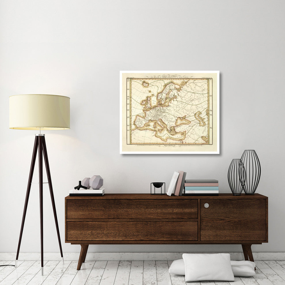 "Karte Von Europa, 1837" Digital Paper Print by Heinrich Berghaus, 42"x35"