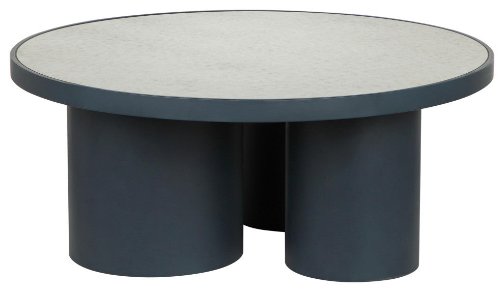 Nautilus Antique Silver Mirrored Coffee Table - Antique Silver