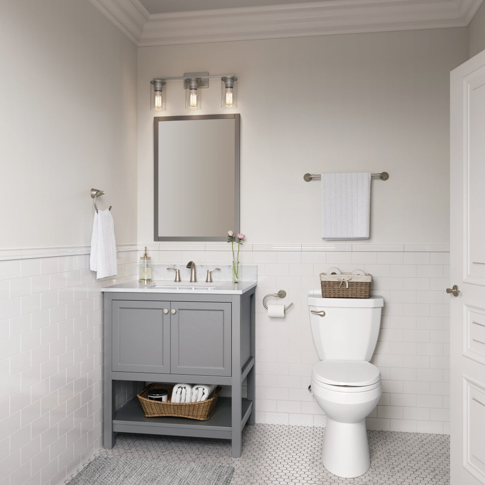 Verlana Collection 3 Light 22" Brushed Nickel Bathroom Vanity Light