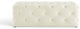 Tufted Accent Chair Bench, Velvet, Ivory White, Modern, Lounge Hospitality