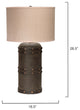 Barrel Table Lamp, Vintage Leather With Classic Drum Shade, Elephant Hemp
