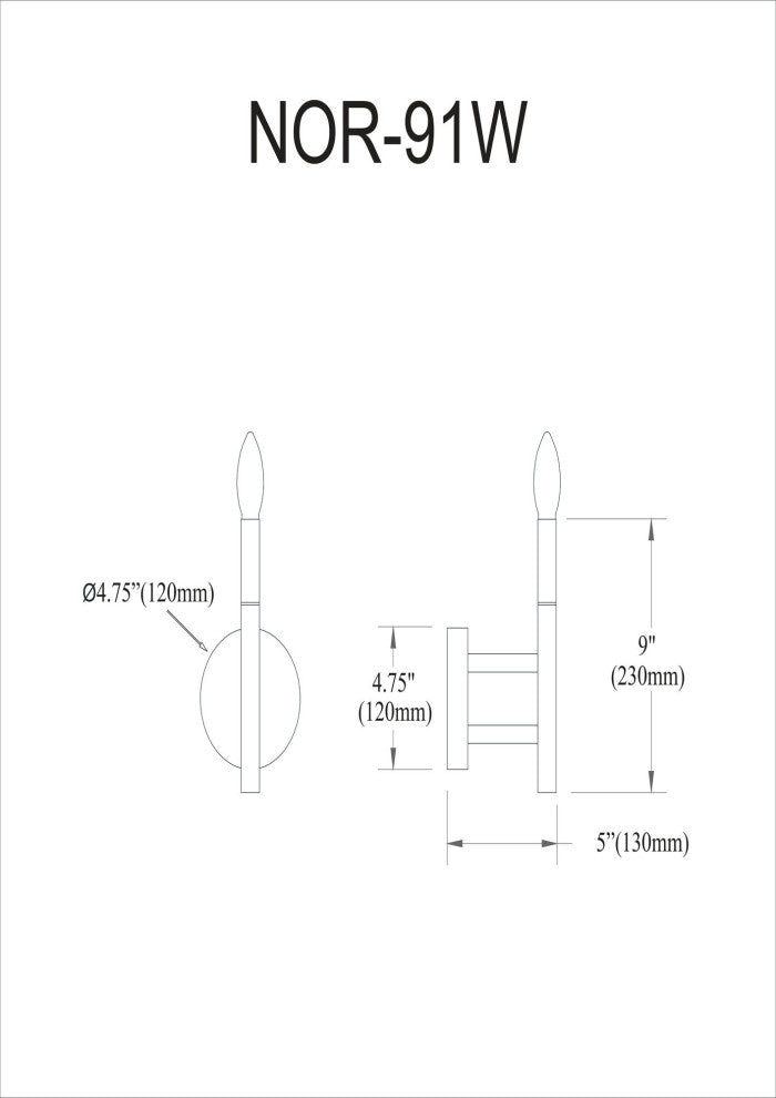 1 Light Incandescent Wall Sconce, Matte Black