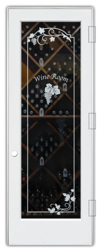 Wine Door - Grape Cluster Arched Border with Text - Primed - 28" x 84" -...