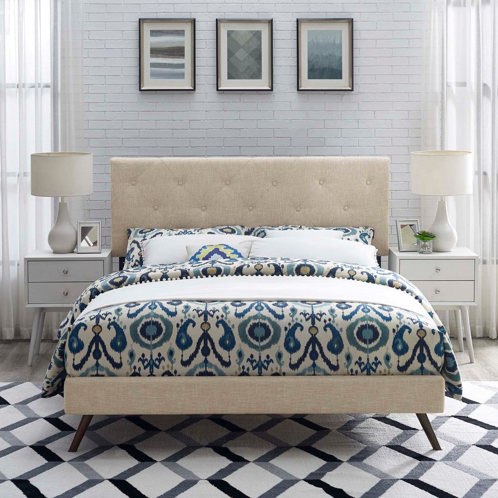 Tarah Full Platform Bed with Round Splayed Legs