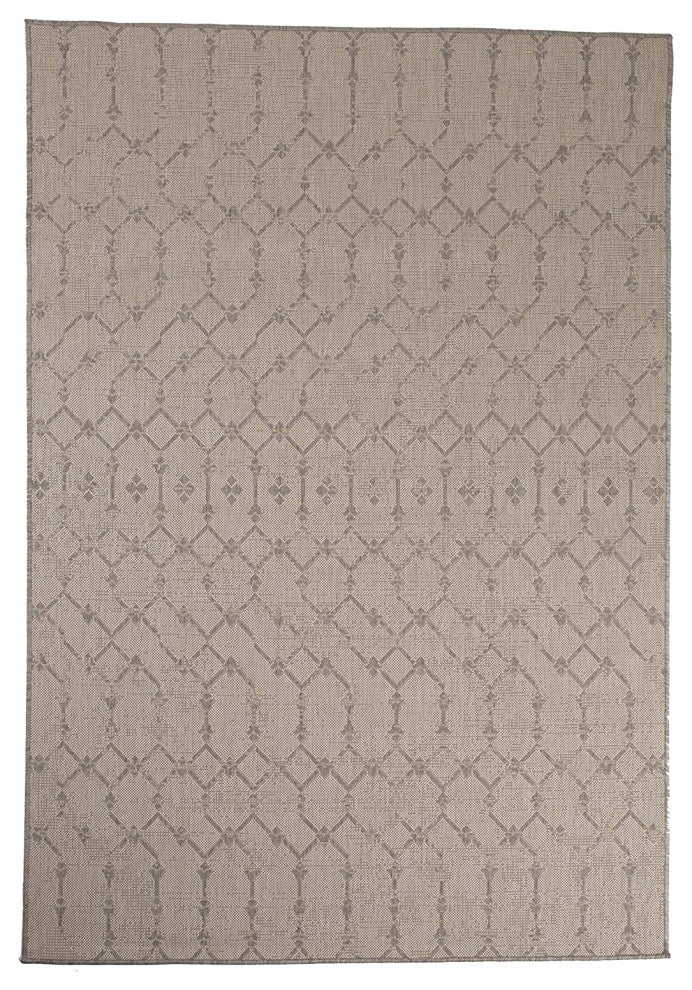 Outdoor Collection Geometric Area Rug - Bohemian Rug, Neutral, 7'10"x10'