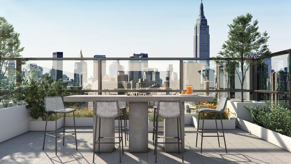 Super Kos Indoor/Outdoor Concrete Bar Table, Slate Gray