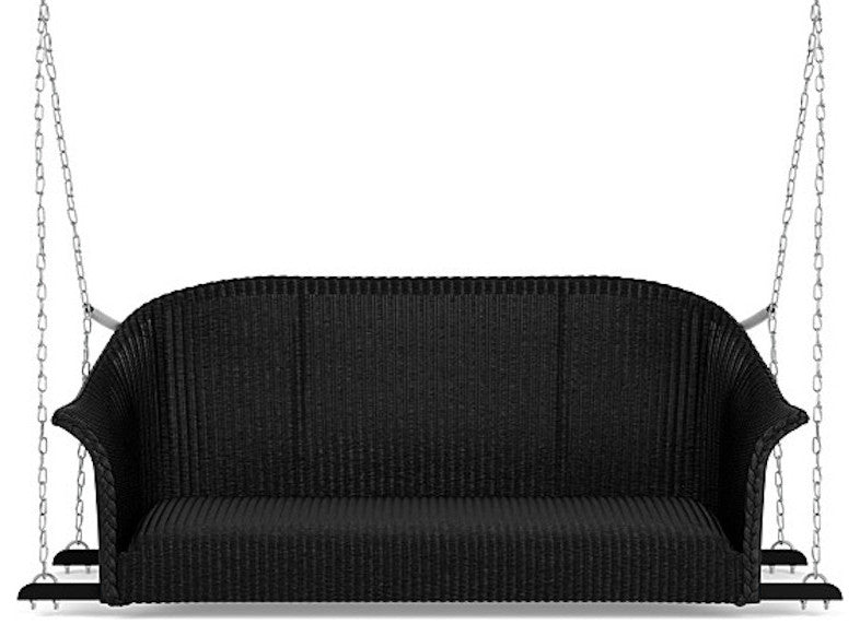 Lloyd Flanders All Seasons Settee Swing, Padded Seat, Ebony
