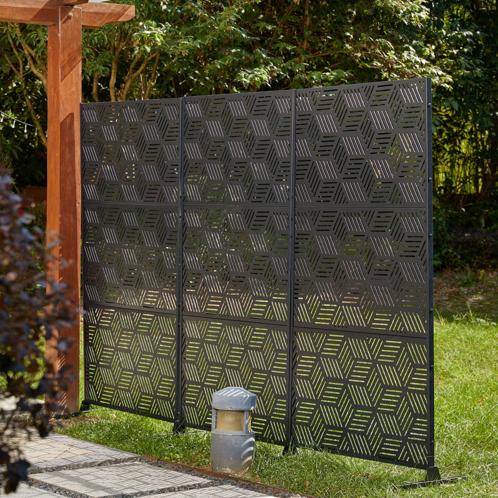 6ft Geometric Pattern Privacy Screen Fence