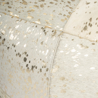 Butler Victorian Hair on Hide With Gold Spots Pouffe