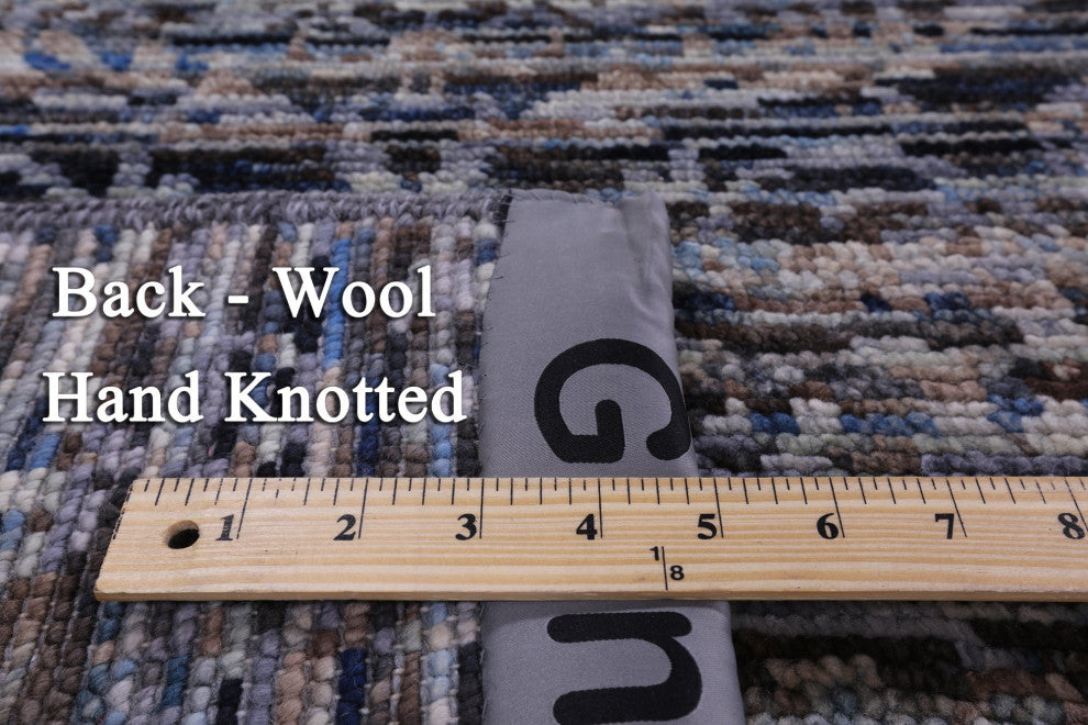 8' 10" X 12' 0" Hand Knotted Modern Wool Rug Q8583