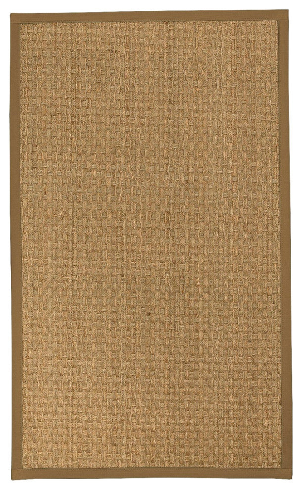 Natural Area Rugs Made in USA Basketweave Seagrass Rug, Squirrel, 8'' X 10''