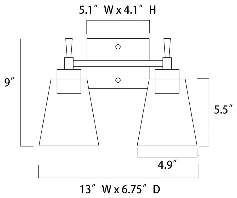 13 in. 2-Light Black and Antique Brass Vanity Light With Clear Glass Shades