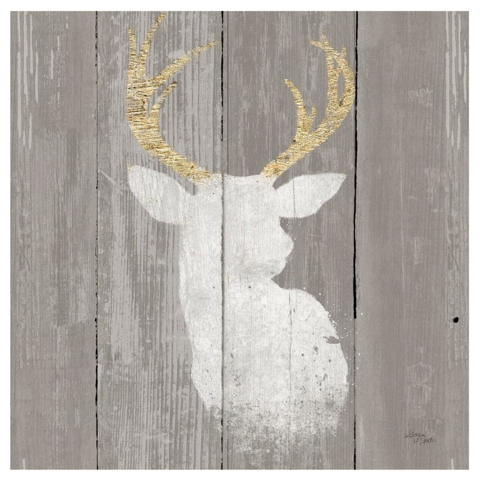"Precious Antlers II on Gray Wood" Paper Print by Wellington Studio, 42"x42"