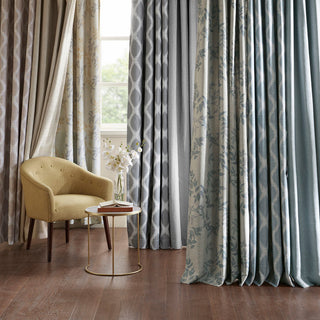 SunSmart Blakesly Ikat Blackout Window Panel, Grey, Taupe, 50"x84"
