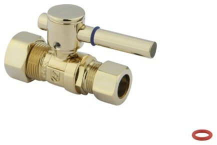 Fauceture 5/8" IPS X 1/2" OD Comp Straight Valve, Polished Brass