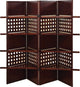 72" X 1" X 59" Dark Brown 4 Panel Wooden Screen