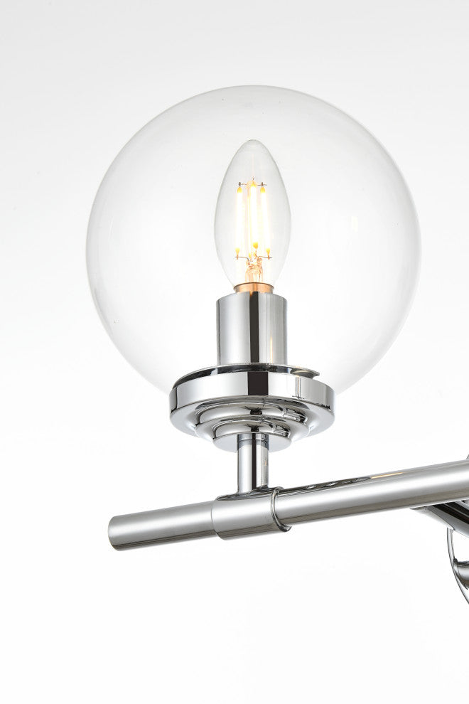 2 Light Chrome And Clear Bath Sconce