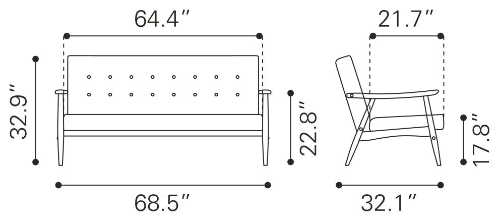 Rocky Sofa Black