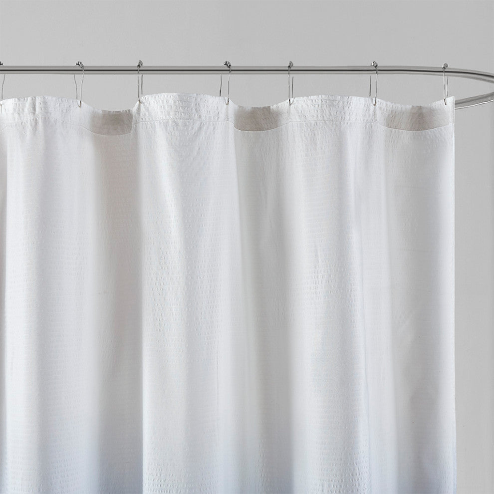 Madison Park Ara Embossed Ombre Shower Curtain, Grey, Blue