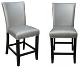 Camila Black Counter Chair, Set of 2, Silver