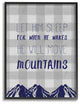 "Let Him Sleep Mountains Blue Plaid" 11x14, Framed Giclee Texturized Art