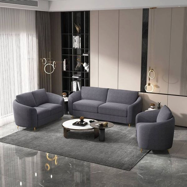 Yuina 34"W Upholstered Sofa, Gray Linen