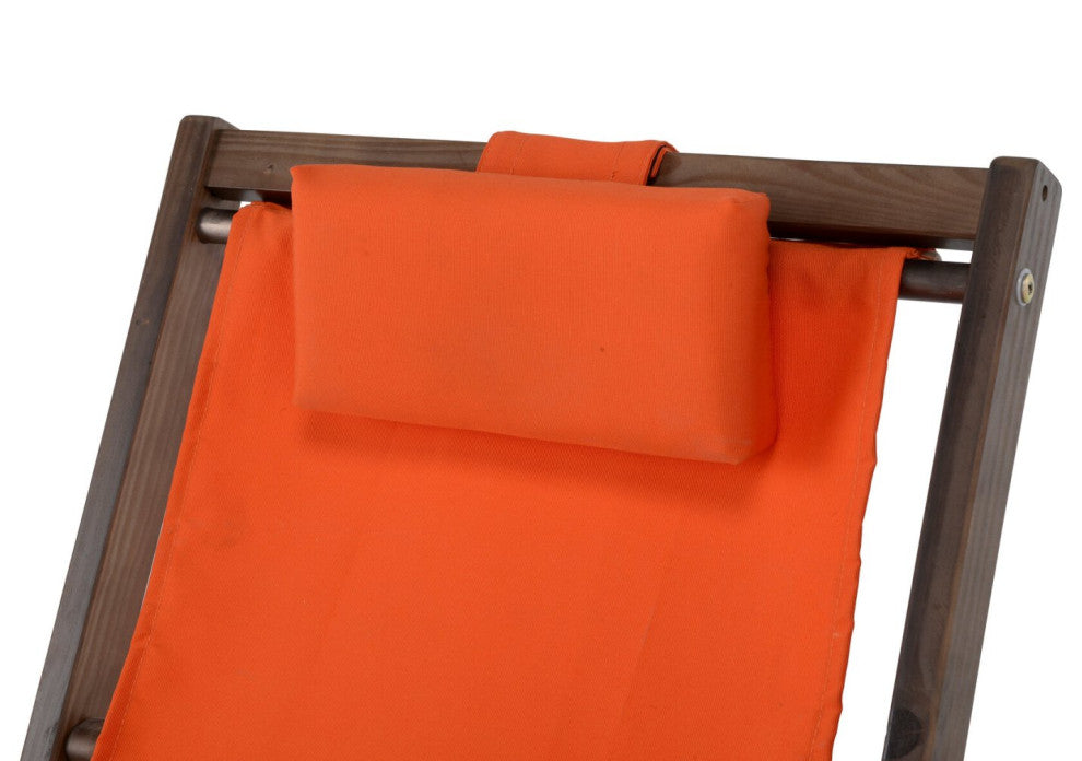 Romantic Collection Canvas Sling Chair with Cup and Wine Holder, Dark Brown Fram