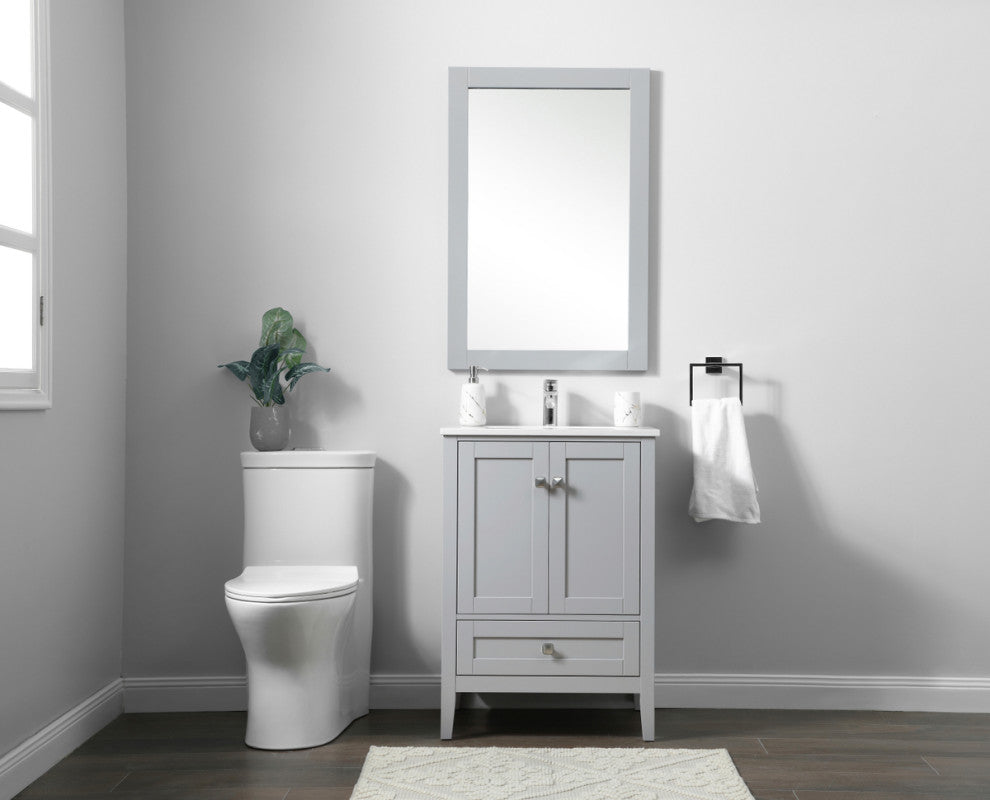 24" SIngle Bathroom Vanity, Grey
