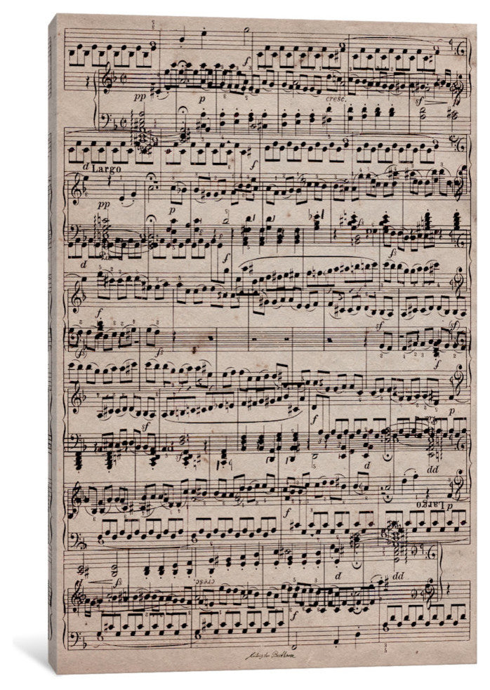 "Modern Art - Sheet Music Ode to Joy" by 5by5collective, 26x18x1.5"