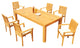 7-Piece Outdoor Teak Dining Set: 86" Rectangle Table, 6 Lua Stacking Arm Chairs
