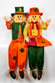 60" Life Size Sitting Scarecrow Boy And Girl Couple, Set of 2