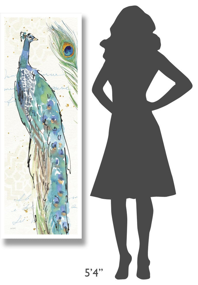 "Peacock Garden IV" Digital Paper Print by Anne Tavoletti, 20"x56"