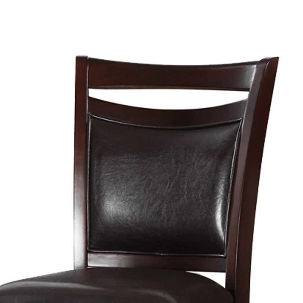Benzara BM166597 Wooden Armless High Chair, Brown & Black, Set of 2